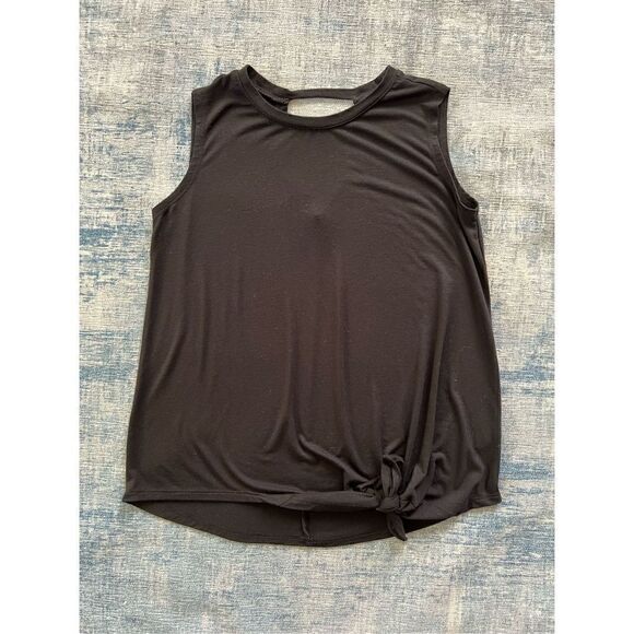 Old Navy Black Keyhole Back Tie Front Top Girls Large 10 - 12 - Picture 3 of 7